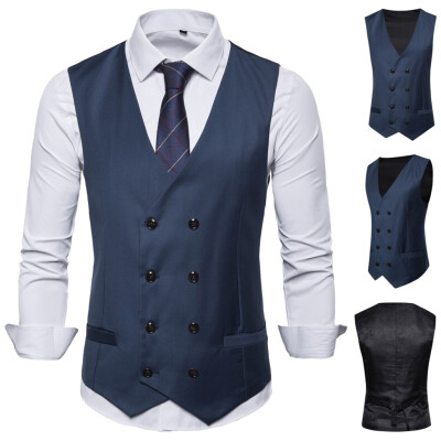 

Toponeto Mens Fashion Business Casual Wedding Waistcoat Tops Vest Jacket Top Coat