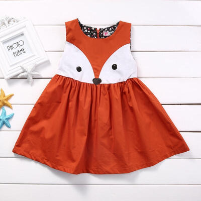 

Infant Toddler Baby Girls Kids Fox Sleeveless Dress Party Wedding Tutu Dresses