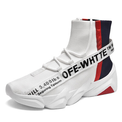 

Breathable flying woven socks shoes high to help roar Tianzun students sports tide shoes net red casual shoes increase old shoes men