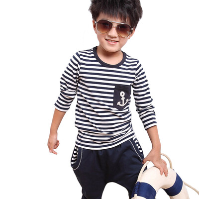 

Boy Sets Navy Stripe Cute 2 PCS Kids Set T-Shirt Pants 120