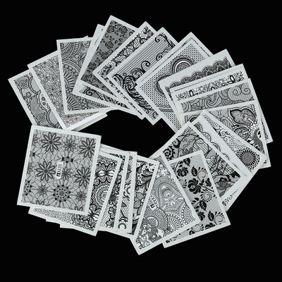 

Toponeto 24 Sheets Full Water Transfer Nail Art Decoration Stickers Decals Black Lace