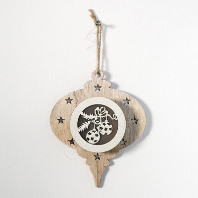 

Siaonvr Christmas Decor Wooden Cutout Pentagram Xmas Lights Christmas Tree Light Pendant