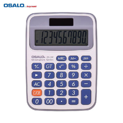 

OSALO Portable Small Desktop Electronic Calculator Counter with 10-Digits Large LCD Display Dual Power Solar & Battery Powered for