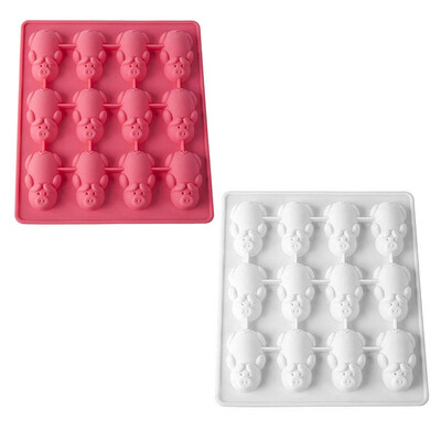

Gobestart New 2PC Multifunction 12 Little Pig Silicone Cake Baking White & Pink Mould