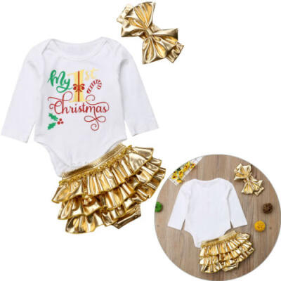 

Infant Baby Girl Christmas Newborn Bodysuit Playsuit Romper Clothes Outfits