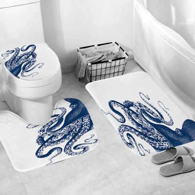 

Gobestart 3pcs Non-Slip Fish Scale Bath Mat Bathroom Kitchen Carpet Doormats Decor