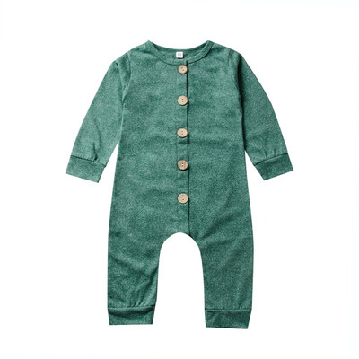 

Spring Autumn Casual Jumpsuit Baby Boy Solid Color Long Sleeve Rompers Kids Toddler Bodysuit Cotton Rompers
