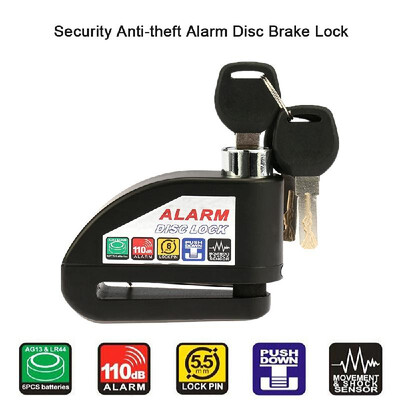 

Motorcycle Scooter Bicycle Disc Brake Lock Security Anti-theft Alarm Lock