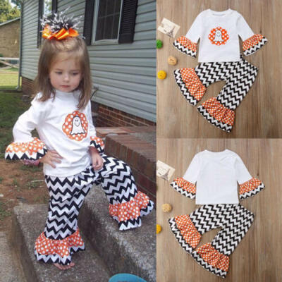 

Girls Fashion Long Sleeve TopsStriped Loose Pants Sweet Leisure Sets Halloween