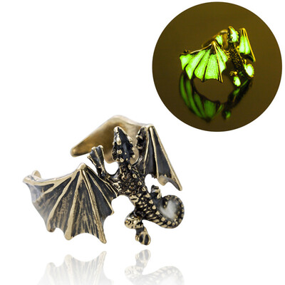 

Luminous Flying Dragon Adjustable Ring Handmade Fantasy Dragon Jewelry Gift