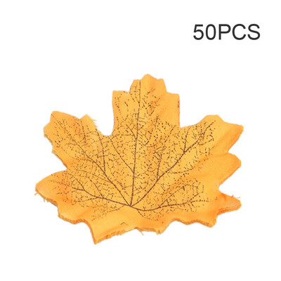 

50Pcs Simulation Plant Photo Shoot Props Fake Silk Autumn Maple Leaves Artificial Fall Leaf Table Door Fall Wedding Party Birthday