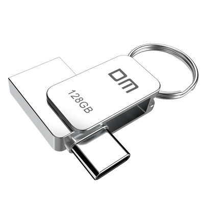 

DM PD059 small mushroom 128GB USB30Type-C 31 U disk high speed car U disk full metal 360 degree rotating mini OTG mobile computer dual-use silver