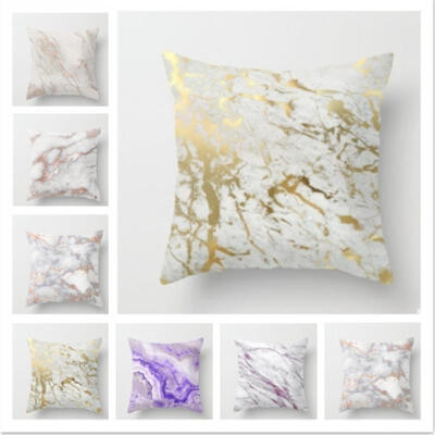 

Sofa Pillow Cover Case Peach Skin Marble Pattern Pillowcase Cushion Cover