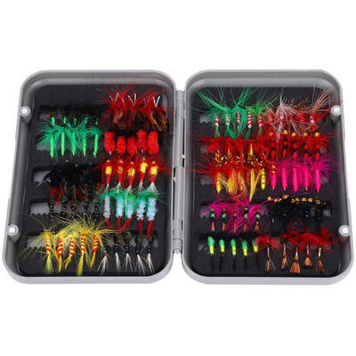 

Greensen 100PCSBox Multi-color Mixed Simulate Fly Fishing Hook Fish Lure Bait Artificial Feather Wing