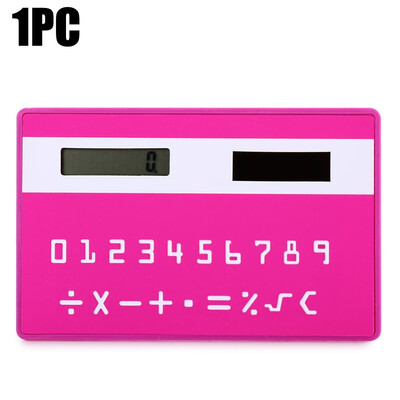 

1PC Mini Slim Credit Card Pattern Solar Power Pocket Calculator