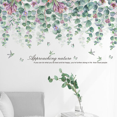 

Living Room Bedroom Wall Sticker Self-adhesive Decal Green Leaf Waterproof Decor