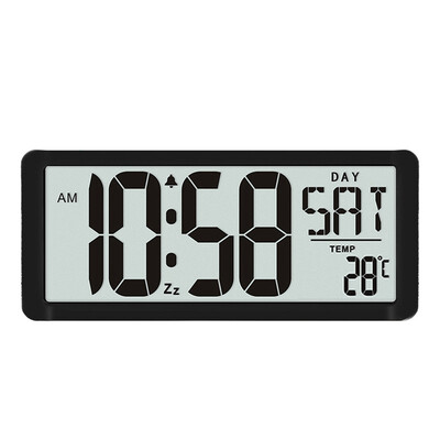 

TXL 14in35cm Big home Wall Clock Office dual-use Table clock Alarm clock 1224h format Temperature Date large display 2019 gift