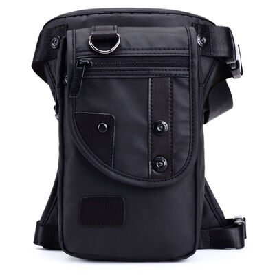 

Men Waterproof Oxford Drop Leg Bag Tactical Military Travel Thigh Pouch Black Waist Bum Belt Fanny Pack for Motorcycle Riding