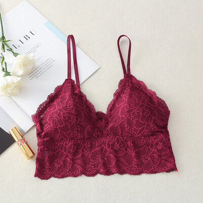 

Women Thin Lace Decoration Sexy Fashion Casual Gathered Wrap Chest Tube Top Ladies Bra Vest Underwear