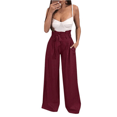 

Hot Fashion Womens Wide Leg Pants Loose Baggy Casual Pocket Long Trousers M2XL