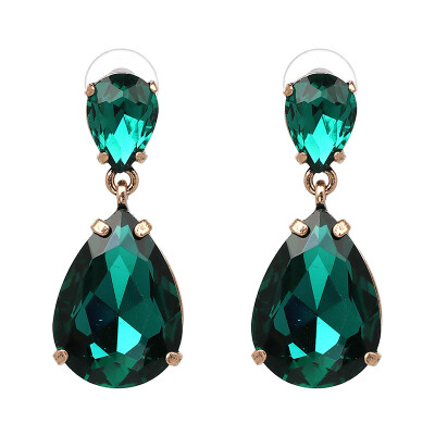 

2019 New Arrival Fashion Luxury Statement Jewelry Big Crystsal Pendant Dangle Earring Sweety For Women Wholesale J50048