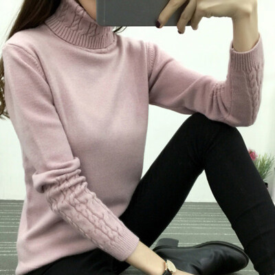 

Womens Turtleneck Warm Sweater Long Sleeve Knitted Sweaters Pullover Jumper Top