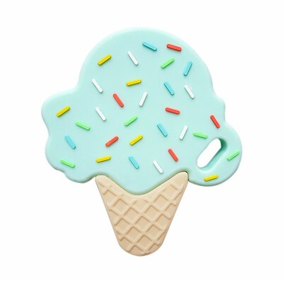 

Christmas Gift Bpa Free Food Grade Baby Chewing Teething Pendant Ice Cream Shape Silicone Teether
