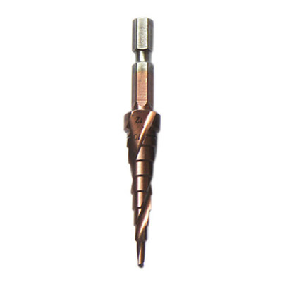 

Hex Titanium Coated Step Cone Drill Bit Hole Metal Wood Cutter 3-14mm HSS Tool