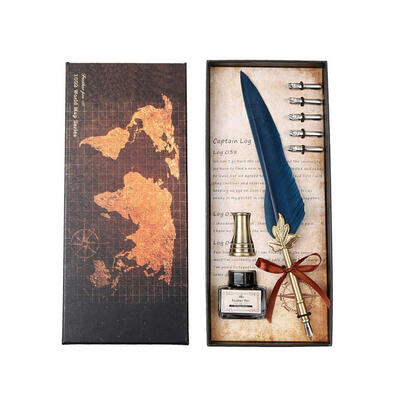 

Feather Dip Pen Writing Ink Set Fountain Pens Light Stationery Gift Box