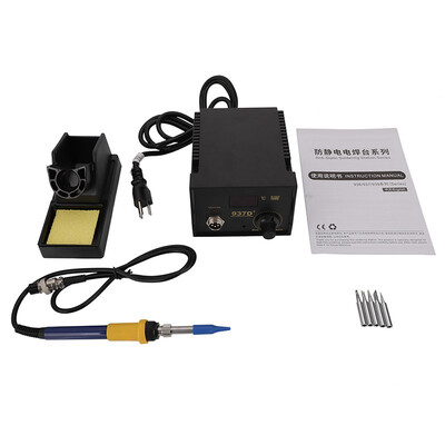 

Ktaxon Rework Soldering Station Heater Iron Welding Solder Desolder SMD Tool 5 Tips ESD 937D