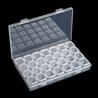 

Slots Clear Plastic Empty Storage Box Nail Art Display Storage Box C Organizer Holder Nail Tool Box