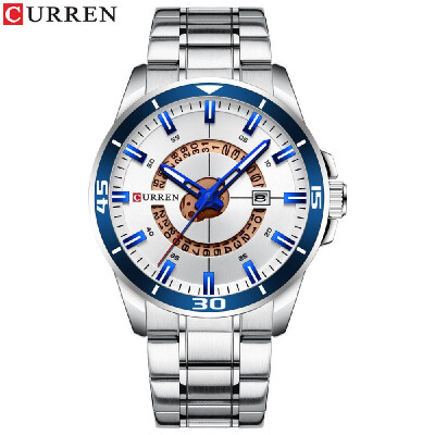 

Curren Men Watches Waterproof Analog Quartz Watch Business Stainless Steel Band Calendar Wrist Watch