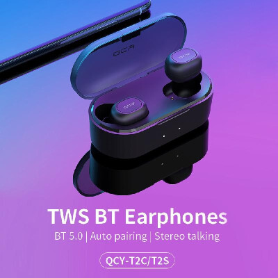 

Global Version QCY T2S TWS BT Earbuds True BT50 Wireless Headphones CVC60 Noise Cancellation with Dual Mic In-ear Stereo Earphon