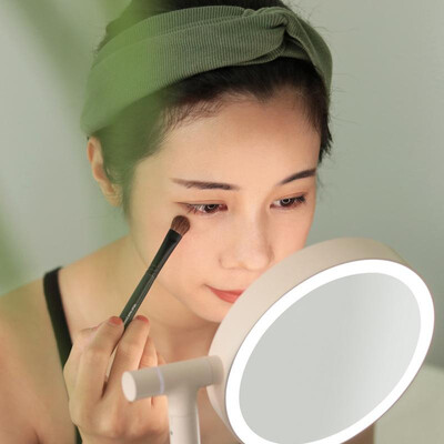 

Muid flip mirror table lamp usb charging led night light dressing mirror eye protection bedside table lamp white