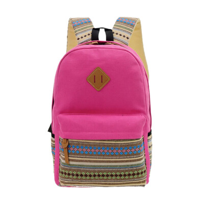 

Tailored Fashion Women Nylon Patchwork Color Capacity Student Backpack Travel Couple Bag