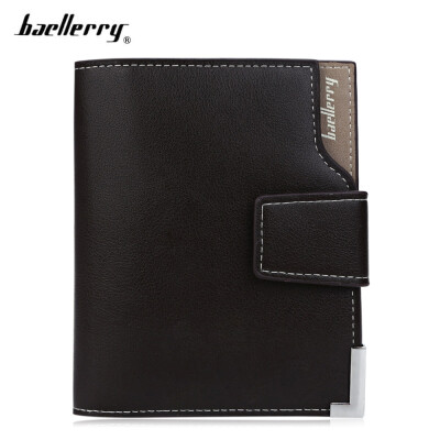 

Baellerry Men Solid Color Hardware Slice Letter Zipper Hasp Short Vertical Wallet