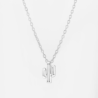 

Hot Tiny Bohemian Cactus Necklace for Women SHORT Chain Pendant Necklace Gift Ethnic Necklace drop shipping