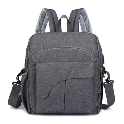 

USB Charging Solid Color Mummy Backpacks Baby Feeding Highchair Diaper Bag Mom Large Capacity Multifunctional Handbag