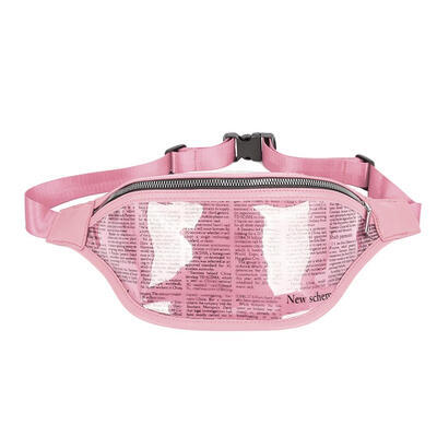 

Newspaper Print Sport Waist Handbags Women Fanny Belt Packs Small Chest Bag