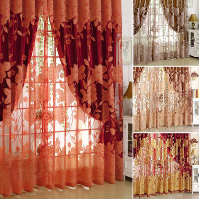 

Curtain&Tulle Set Embroidered Balcony Window Screening Customized Curtain for Bedroom Living Room Luxury Home Decor