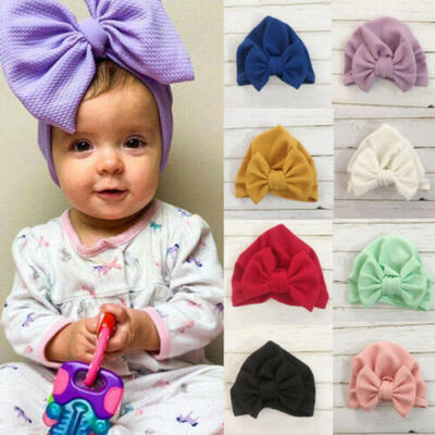 

USA Newborn Baby Infant Girl Toddler Comfy Bowknot Hospital Caps Warm Beanie Hat