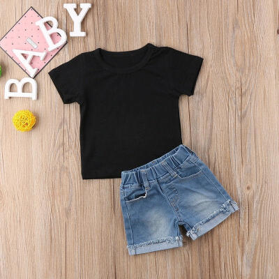 

Newborn Baby Boys kids Toddler clothes Short Sleeve Tops round neck pullover solid T-shirts pocket Shorts 2pc cotton summer Ou