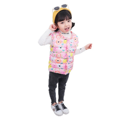 

Baby Warm Outerwear Coats Outfits Kids Vest Children Girls Cartoon Print Jacket Winter