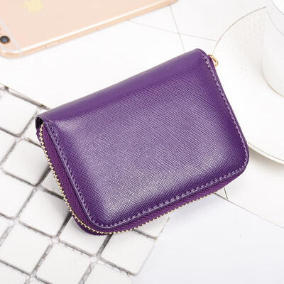 

Cards Cash Blocking Wallet Zipper Leather Card Bag Small Coin Purse For Women