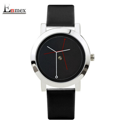 

Enmex creative design of branch concept chic watch simple white two-needle watch during Valentines Day gift translation