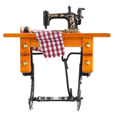 

112 Dollhouse Sewing Machine With Thread Scissors Material Wood Metal