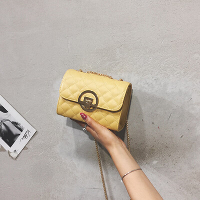 

Female bag 2019 new rhombic chain bag French niche foreign language Messenger bag wild ins net red fashion bag