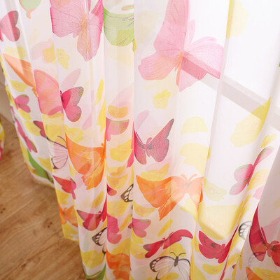 

Gobestart 1 PCS Floral Tulle Door Window Curtain Drape Panel Sheer Scarf Valances