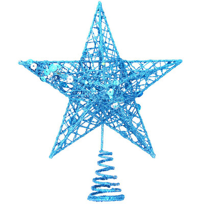 

Glitter Rose Gold Silver Star Christmas Tree Topper Decoration Ornament Xmas New