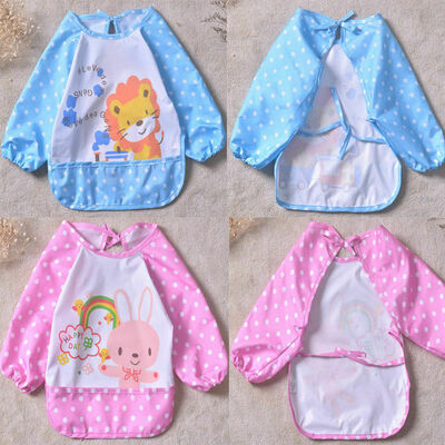 

0-3Y Toddler Bibs Feeding Baby Crumb Catcher WipeableWaterproof Pocket